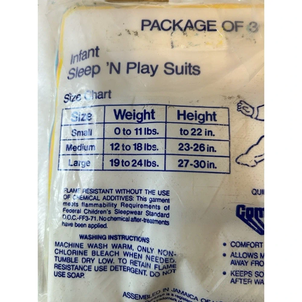 Vintage Sleepy Dreams & Kmart Infant Sleep N Play Suits Lot of‎ 4 New Pink Blue